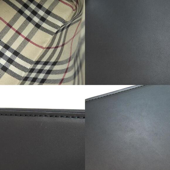 BURBERRY Leather Handbag Black Gold-tone Zipper Shoulder Bag - Picture 7 of 11